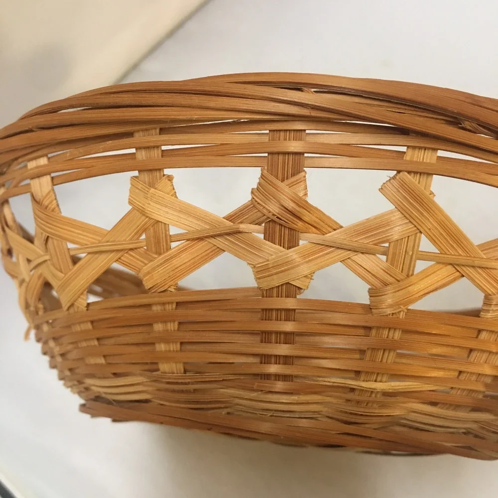 Woven Bamboo Basket Bowl Home Decor 8
